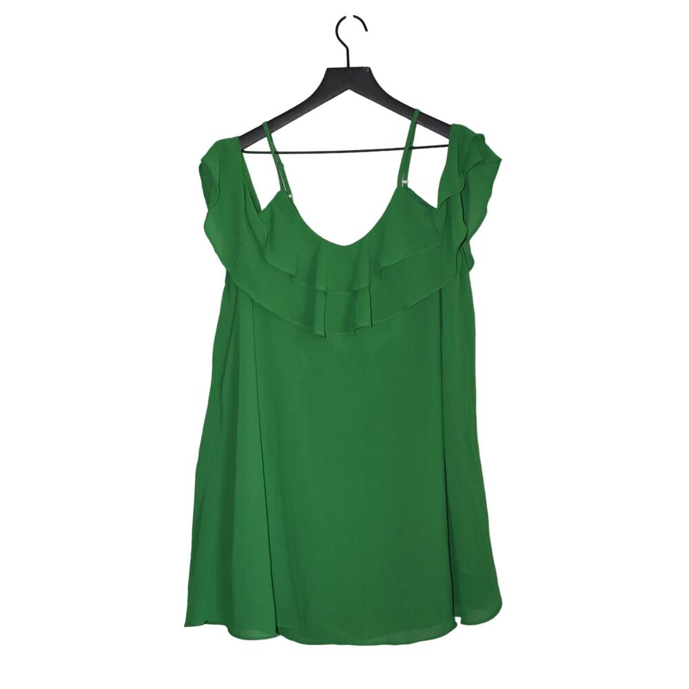 Lulus Chiffon Ruffle Mini Green Dress Size L